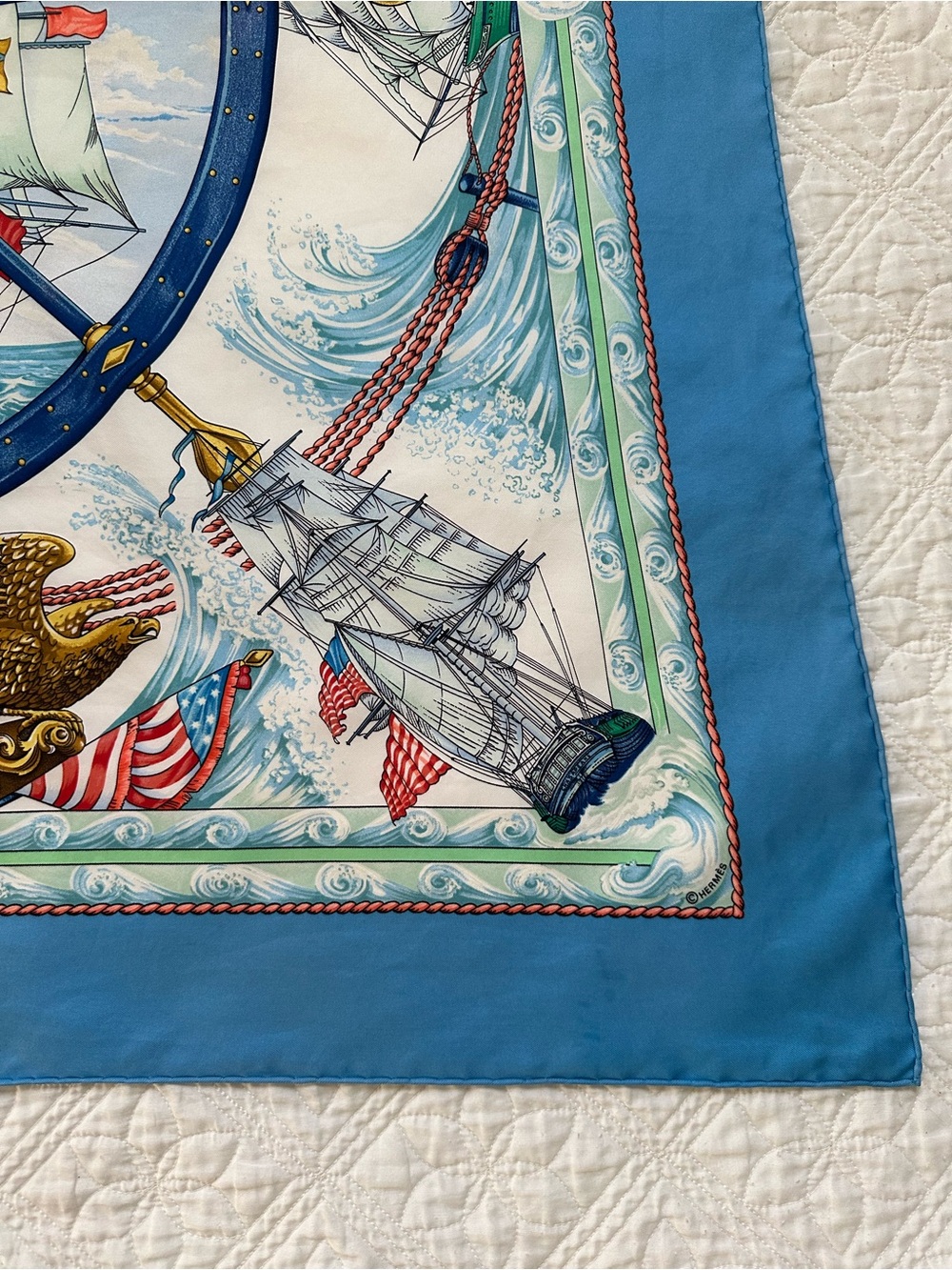 Hermes “Vive le Vent” Silk Scarf Carre 90cm. Vince Le Vent “Blow Into the Wind” - Picture 5 of 16